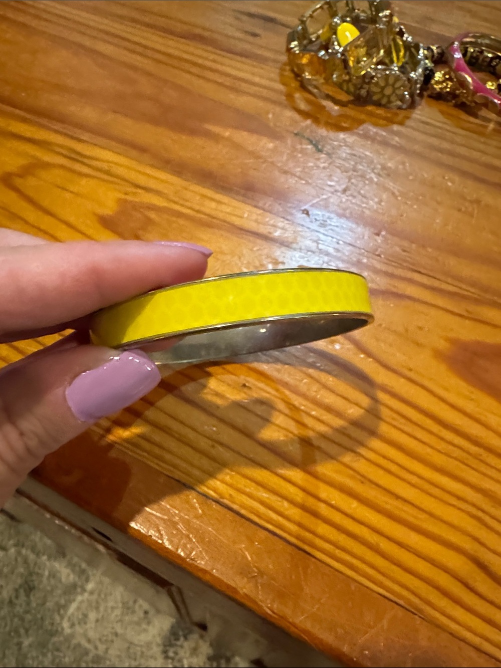 Yellow Enamel Bangle Bracelet